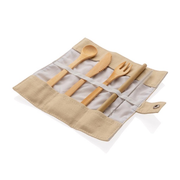 Eco Gifts Reusable ECO bamboo travel cutlery set
