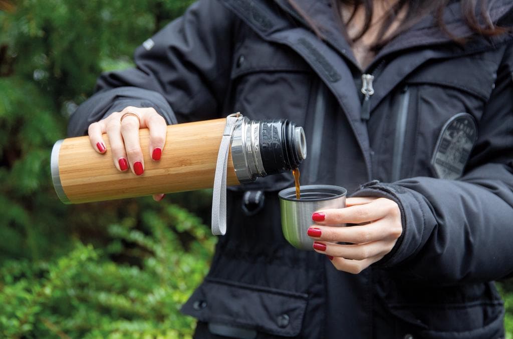 Drinkware Bamboo vacuum travel flask