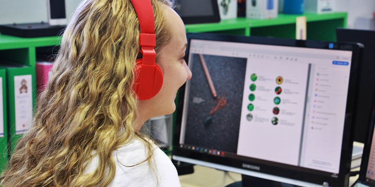 Red headphones