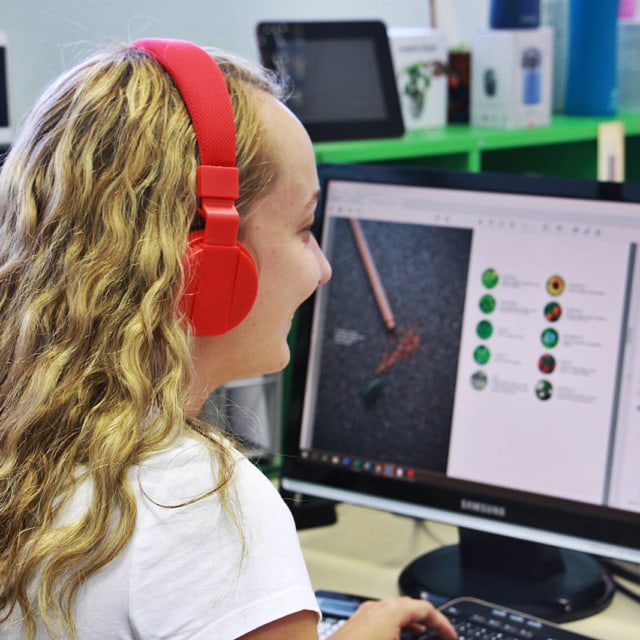 Red headphones