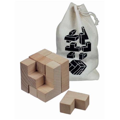 Eco Gifts Solfee wooden squares brain teaser with pouch