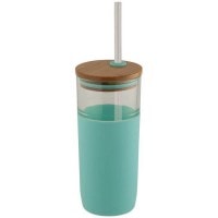 Drinkware Arlo 600 ml glass tumbler with bamboo lid