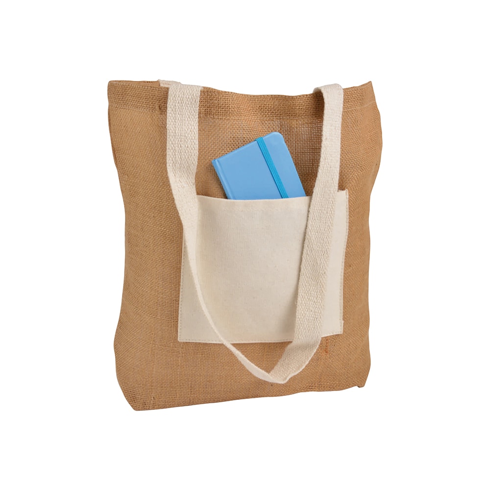 Eco Gifts Jute bag with a cotton pocket