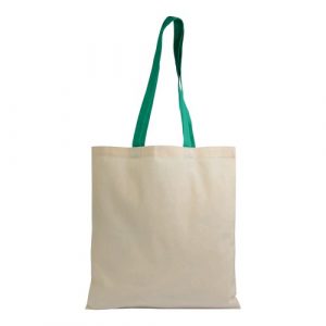 Cotton 135 g/m2 bag with long colored handle