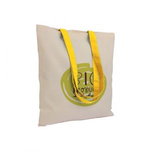 Cotton 135 g/m2 bag with long colored handle