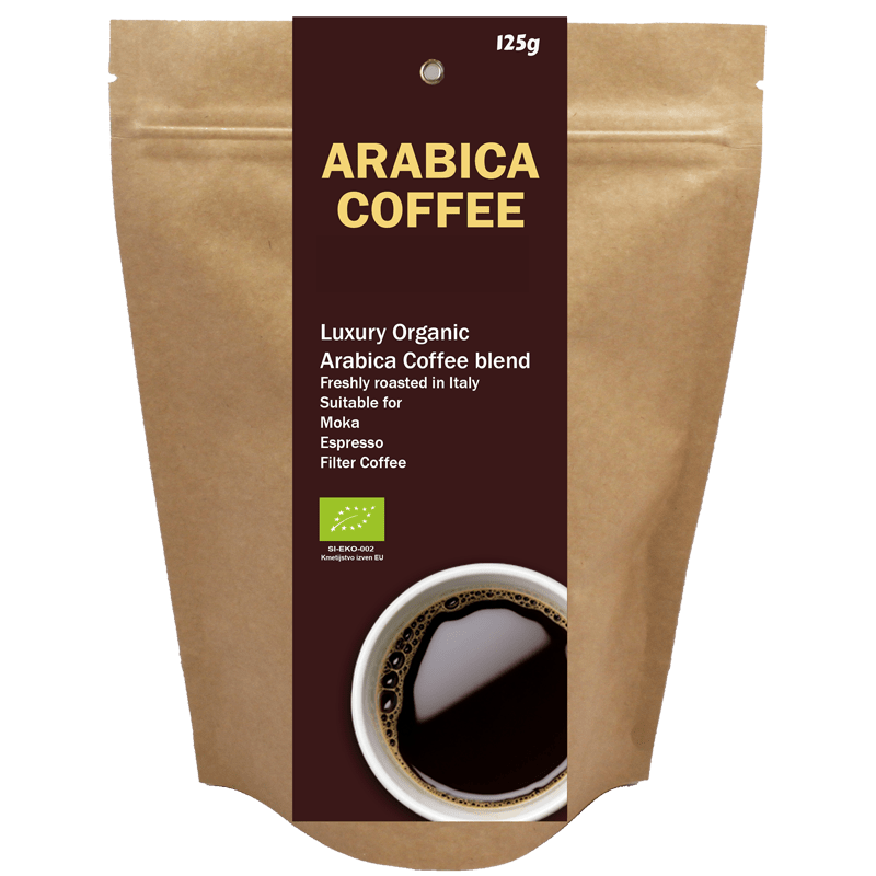 Custom made & Private Labels Organic Arabica coffee, 125 g