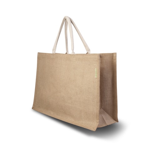 Eco Gifts Jute bag with cotton handles, elongated