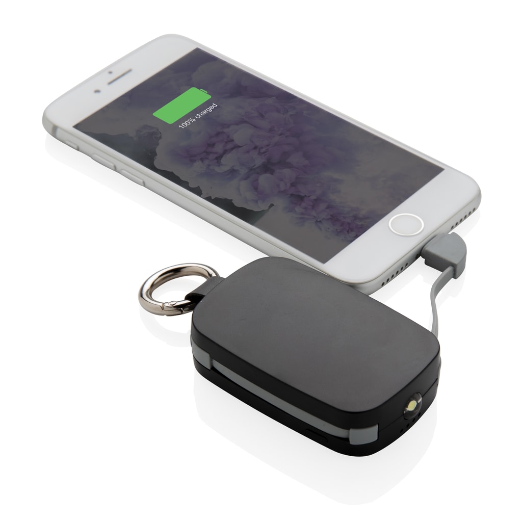 Mobile Tech 1.200 mAh Keychain Powerbank with integrated cables
