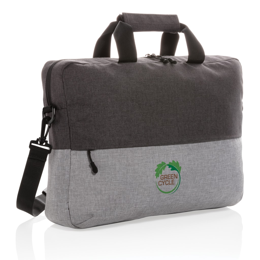 Bags & Travel & Textile Duo color RPET 15.6″ RFID laptop bag PVC free