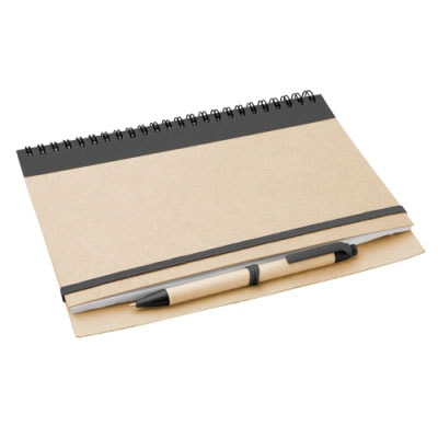 Eco Gifts Recycled Notebook with a pen – colored, A5 size