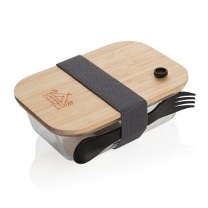 Eco Gifts Glass bento lunchbox with bamboo lid