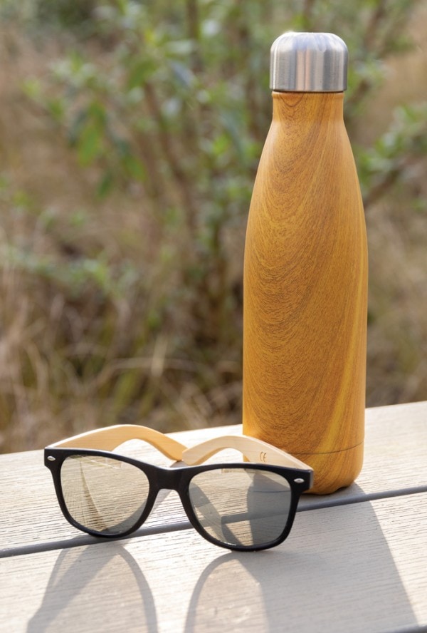 Drinkware Vacuum insulated ss bottle with wood print