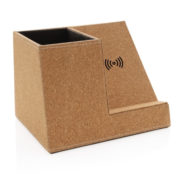 Eco Gifts Cork pen holder and 5W wireless charger