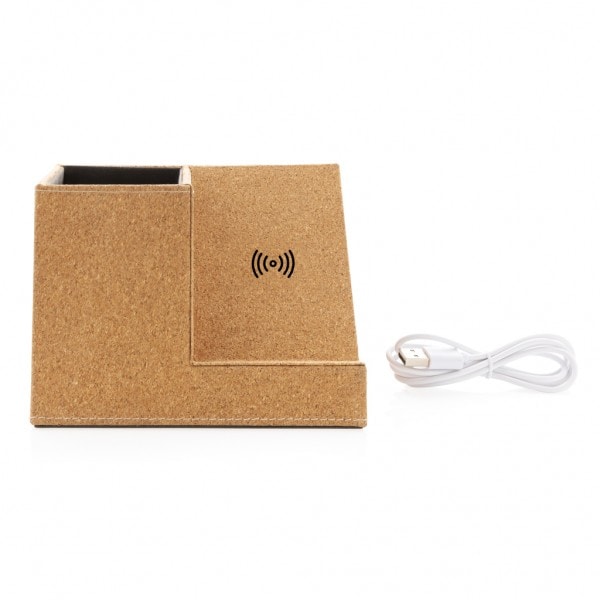 Eco Gifts Cork pen holder and 5W wireless charger