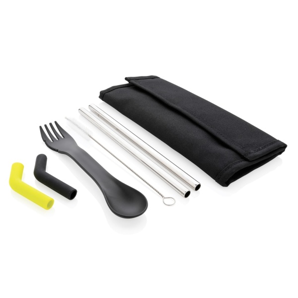 Home & Living & Outdoor Tierra 2pcs straw and cutlery set in pouch