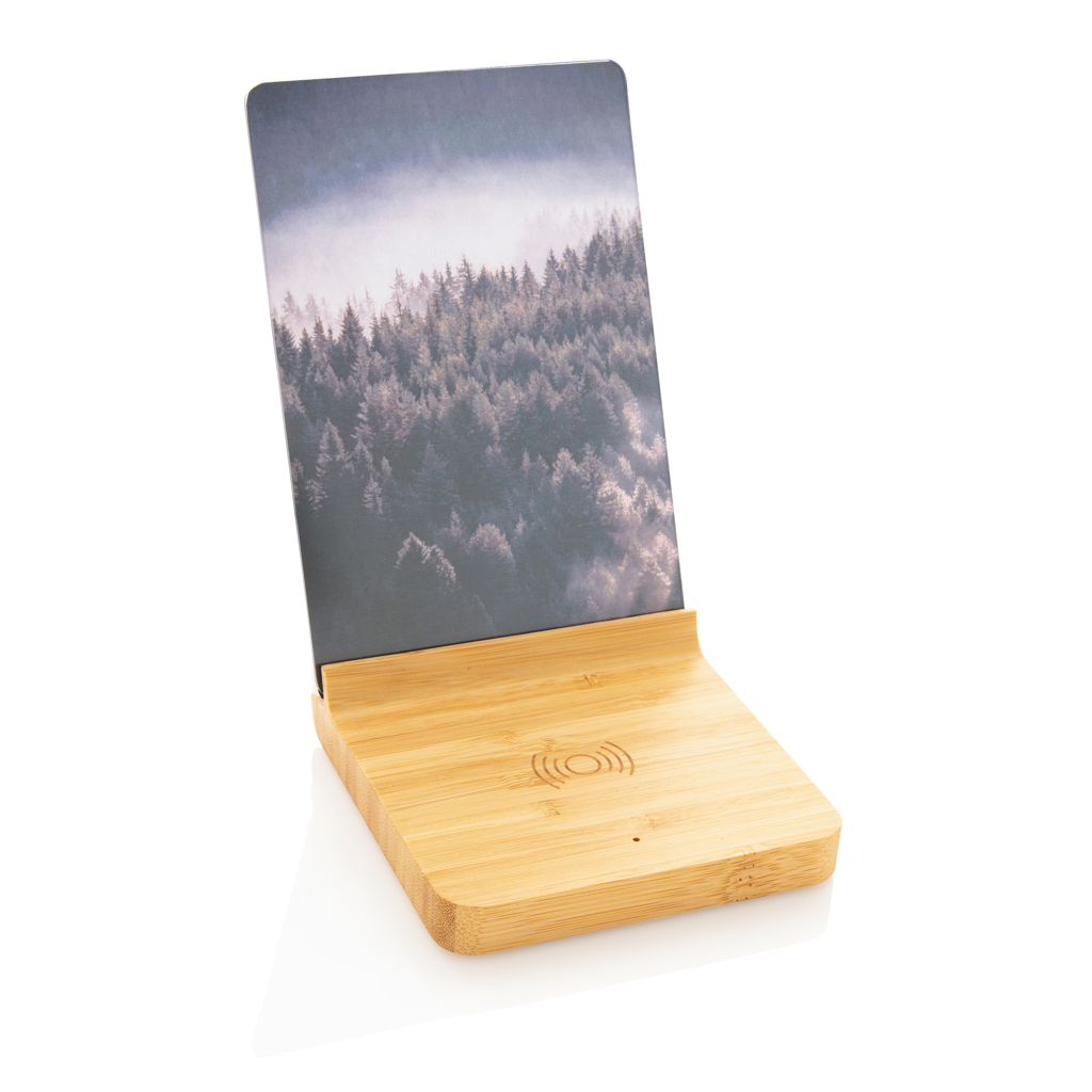 Eco Gifts Bamboo 5W wireless charger with photo frame