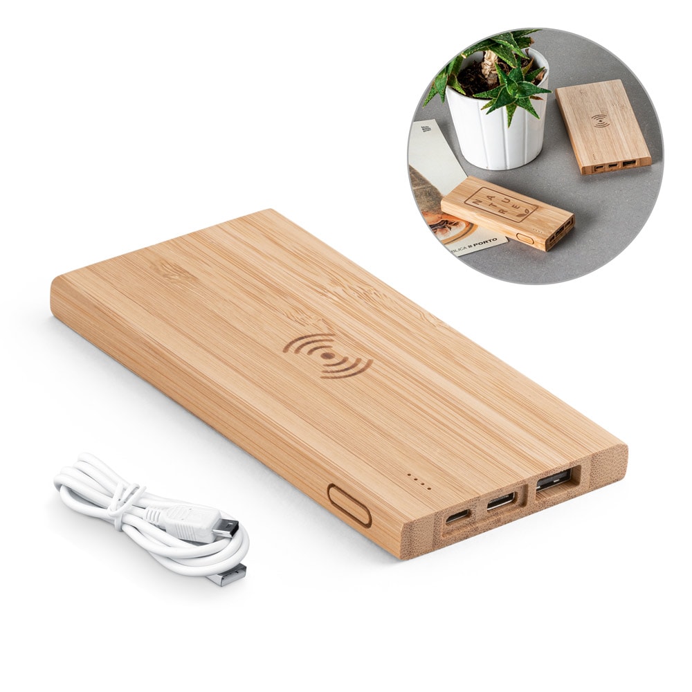 Eco Gifts FITCH. Portable battery with wireless charging 5.000mAh