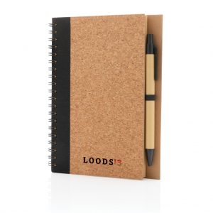 Notebooks Cork spiral notebook with pen