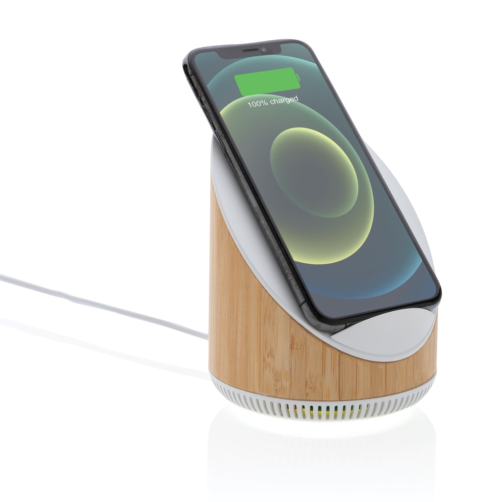 Speakers Ovate bamboo 5W speaker with 15W wireless charger