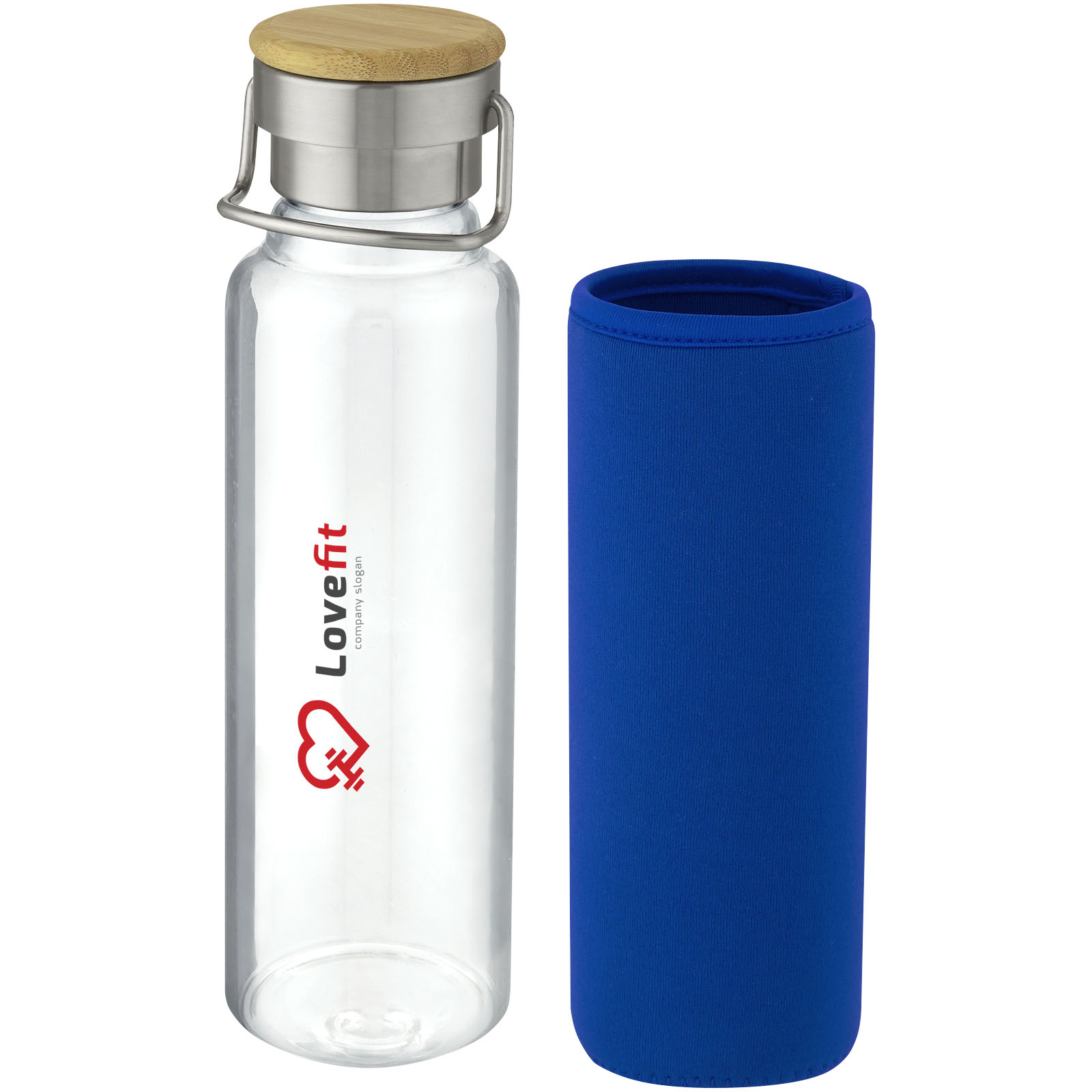 Eco Gifts Thor 660 ml glass bottle with neoprene sleeve