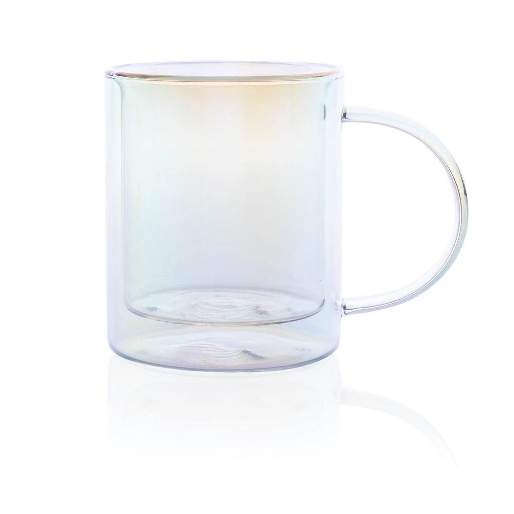 Deluxe double wall electroplated glass mug Mugs and Tumblers Deluxe double wall electroplated glass mug
