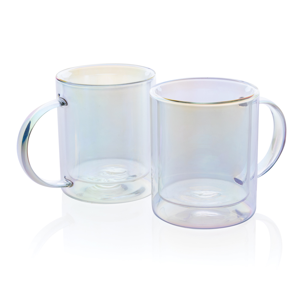 Deluxe double wall electroplated glass mug Mugs and Tumblers Deluxe double wall electroplated glass mug
