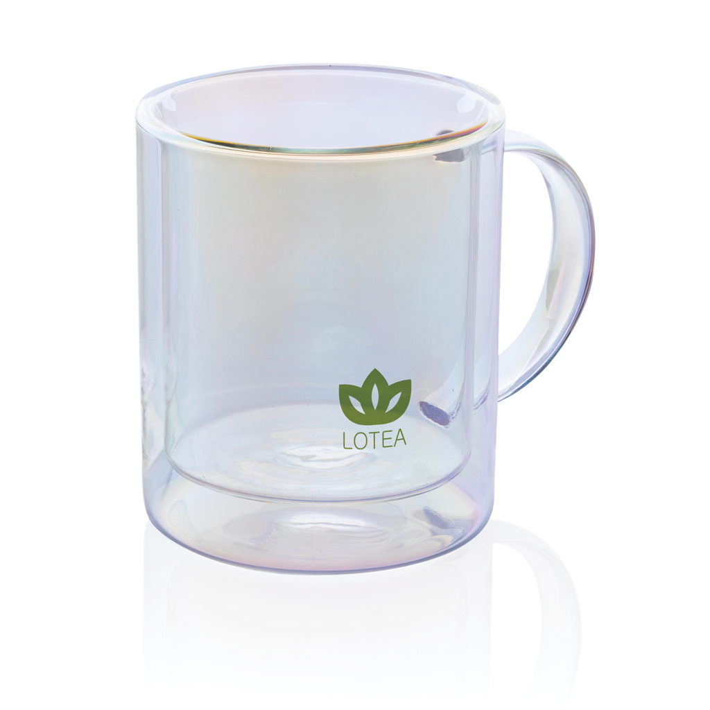 Deluxe double wall electroplated glass mug Mugs and Tumblers Deluxe double wall electroplated glass mug
