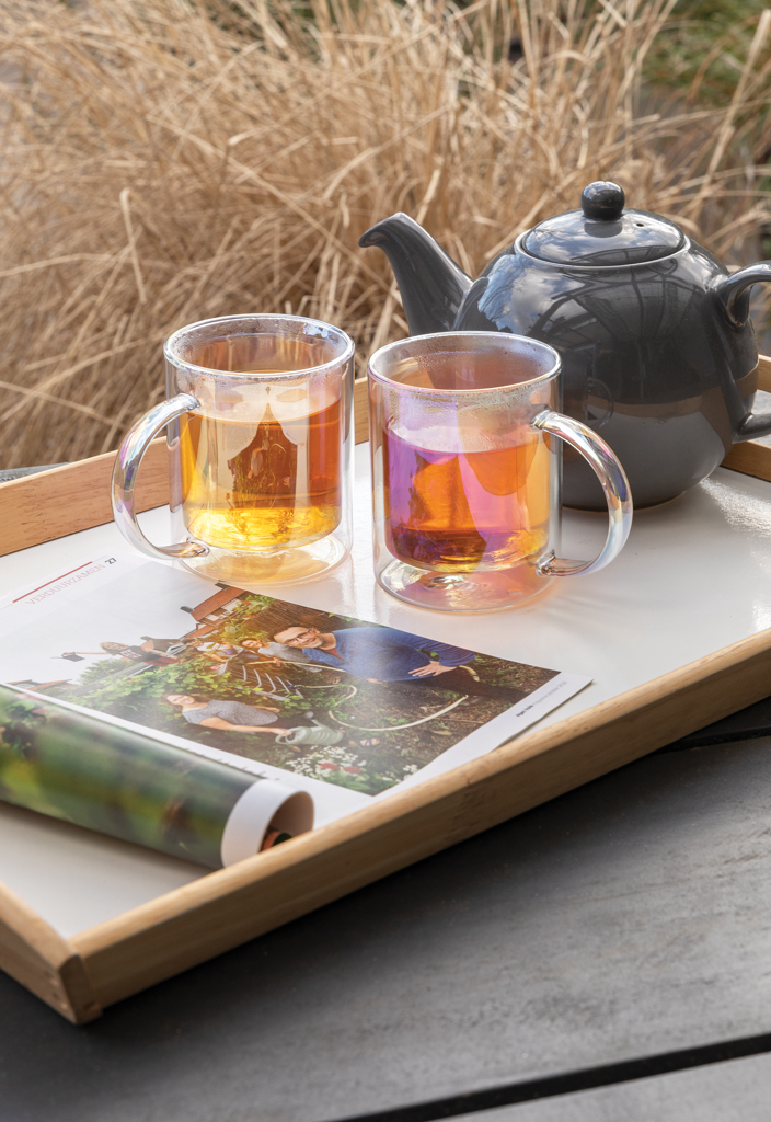 Deluxe double wall electroplated glass mug Mugs and Tumblers Deluxe double wall electroplated glass mug