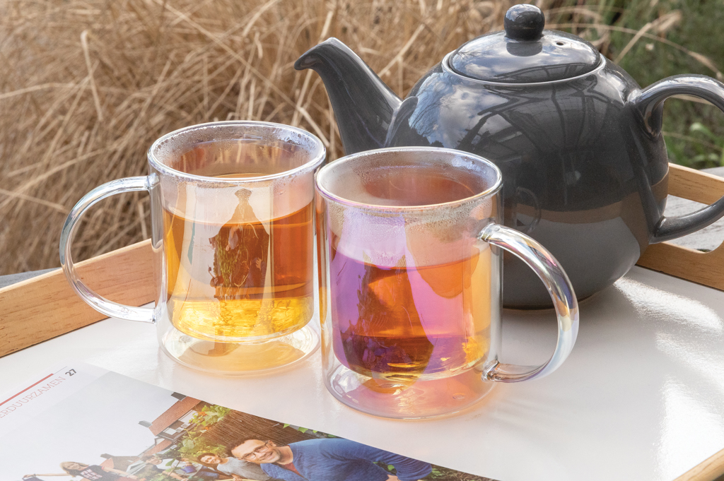 Deluxe double wall electroplated glass mug Mugs and Tumblers Deluxe double wall electroplated glass mug