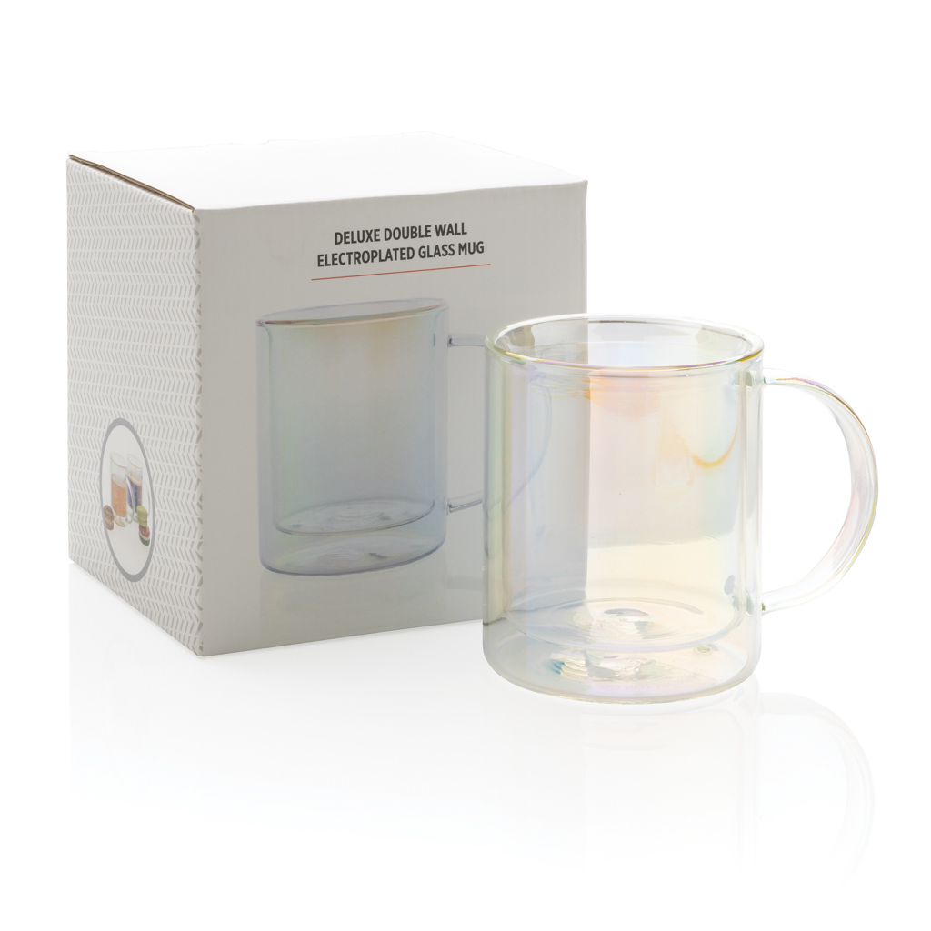 Deluxe double wall electroplated glass mug Mugs and Tumblers Deluxe double wall electroplated glass mug