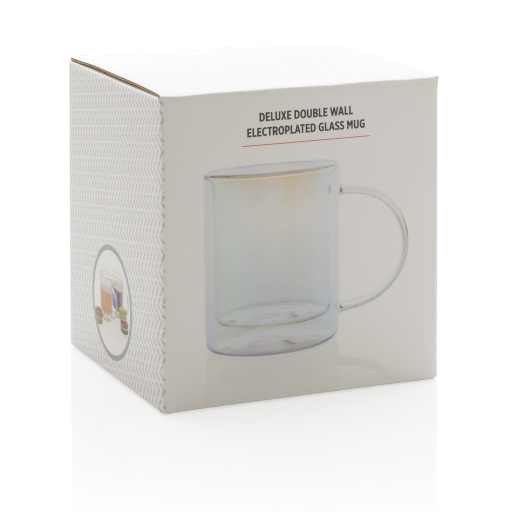 Deluxe double wall electroplated glass mug Mugs and Tumblers Deluxe double wall electroplated glass mug