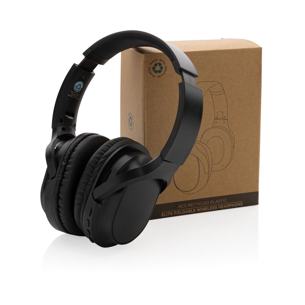 Eco Gifts RCS recycled plastic Elite Foldable wireless headphone