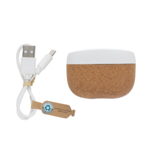 Eco Gifts Oregon RCS recycled plastic and cork TWS earbuds