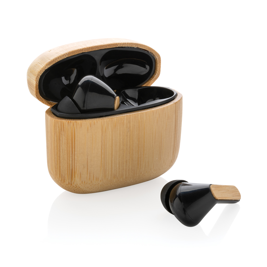 Eco Gifts RCS recycled plastic & bamboo TWS earbuds