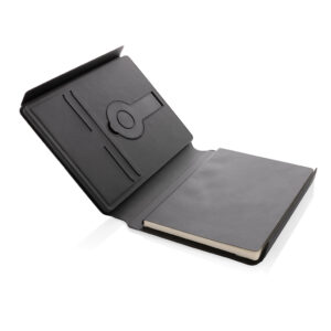 Eco Gifts Swiss Peak RCS rePU notebook with 2-in-1 wireless charger