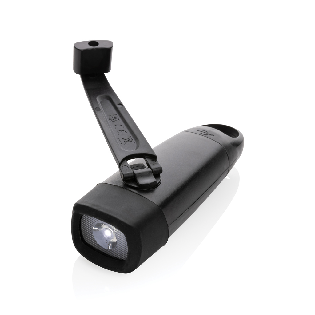Eco Gifts Lightwave RCS rplastic USB-rechargeable torch with crank