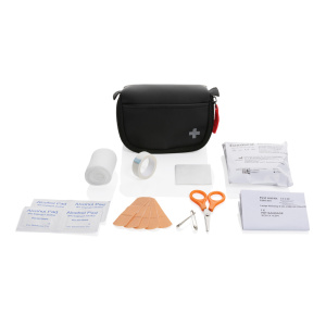 Eco Gifts RCS recycled nubuck PU pouch first aid set mailable