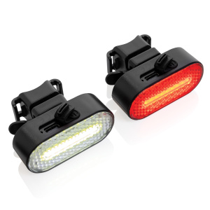 Eco Gifts Lumino RCS recycled plastic USB re-chargeable bike light set