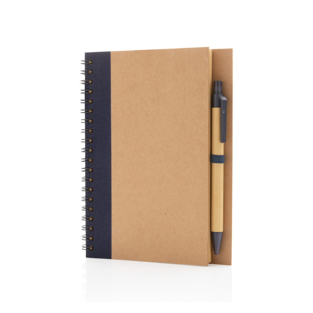 Notebooks Kraft spiral notebook with pen