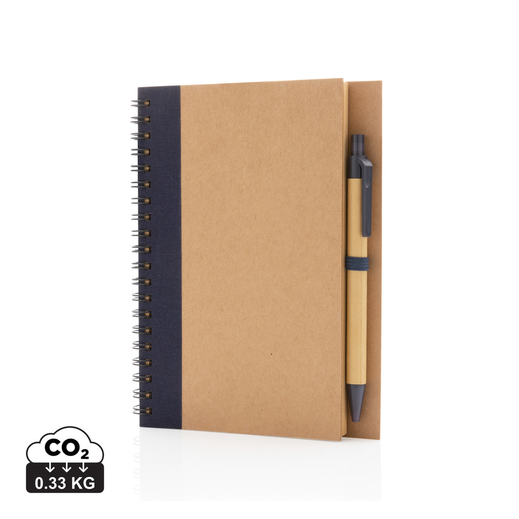 Notebooks Kraft spiral notebook with pen