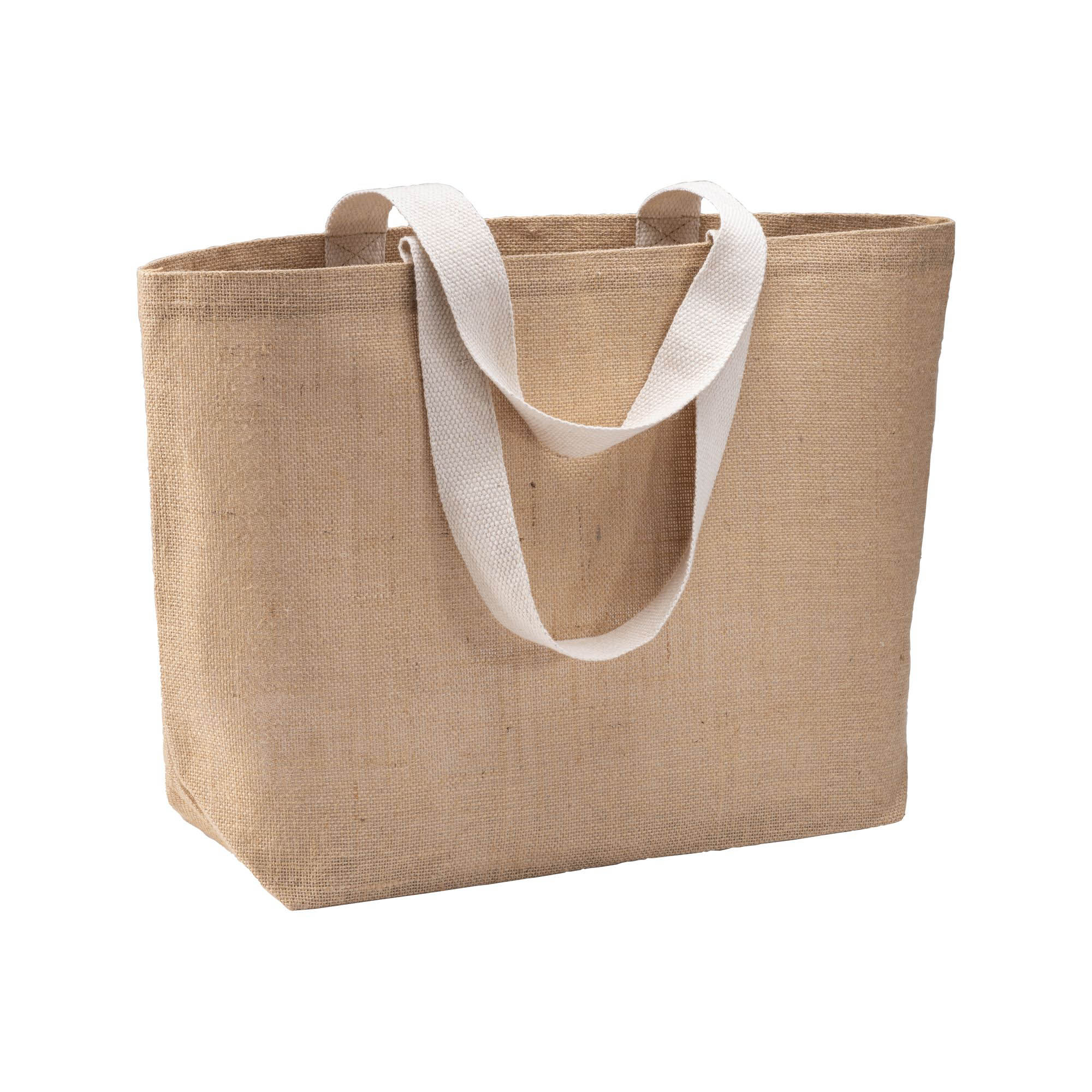 Eco Gifts Jute shopping bag with gusset at the base and long handles