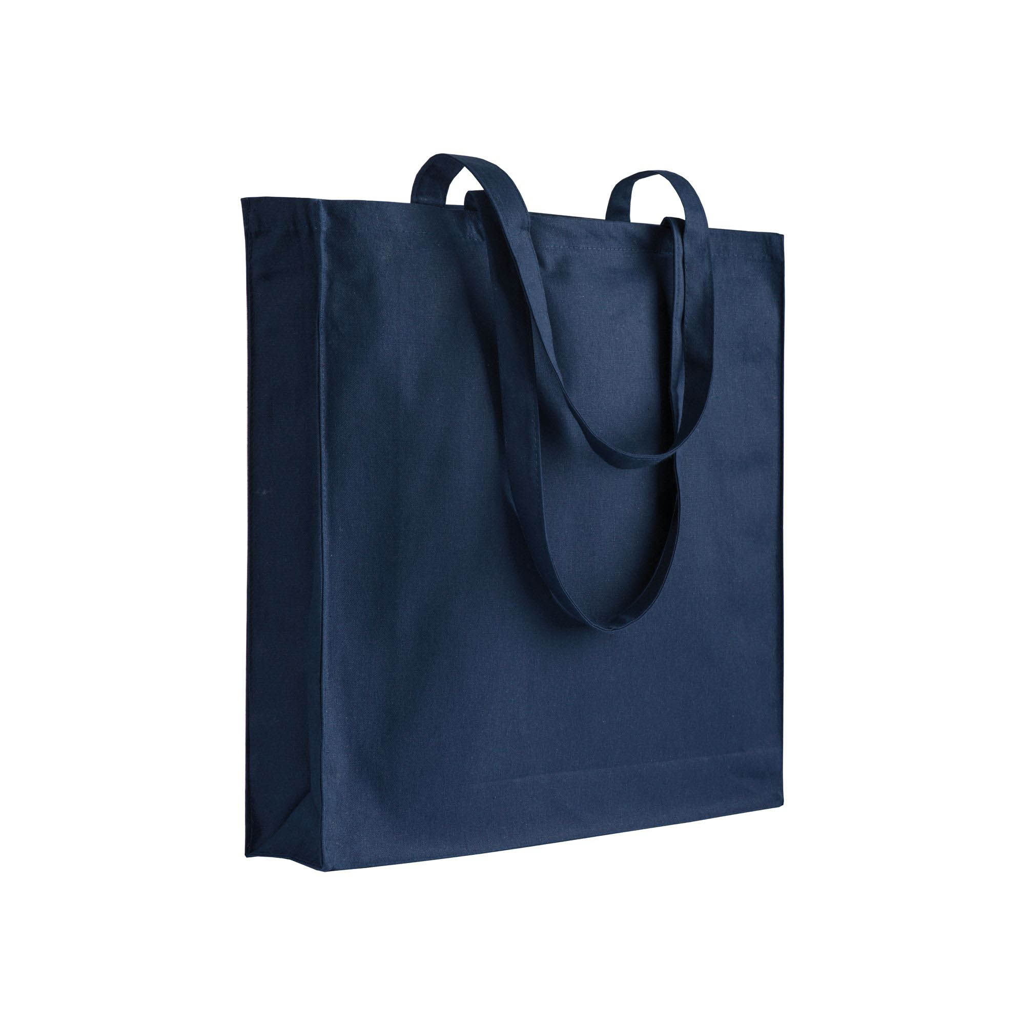 Cotton 180/g m2 recycled cotton/polyester shopping bag, long handles and gusset