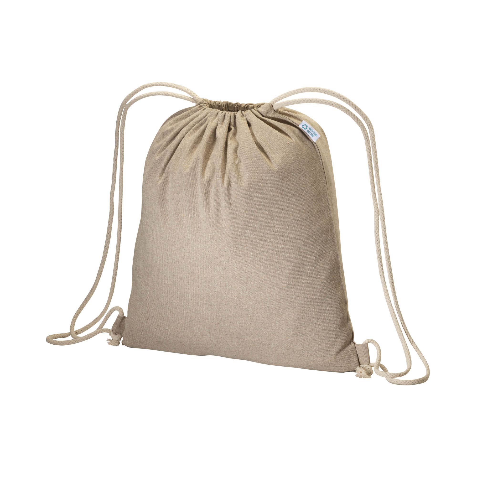 Eco Gifts 180 g/m2 recycled cotton backpack, with drawstring closure