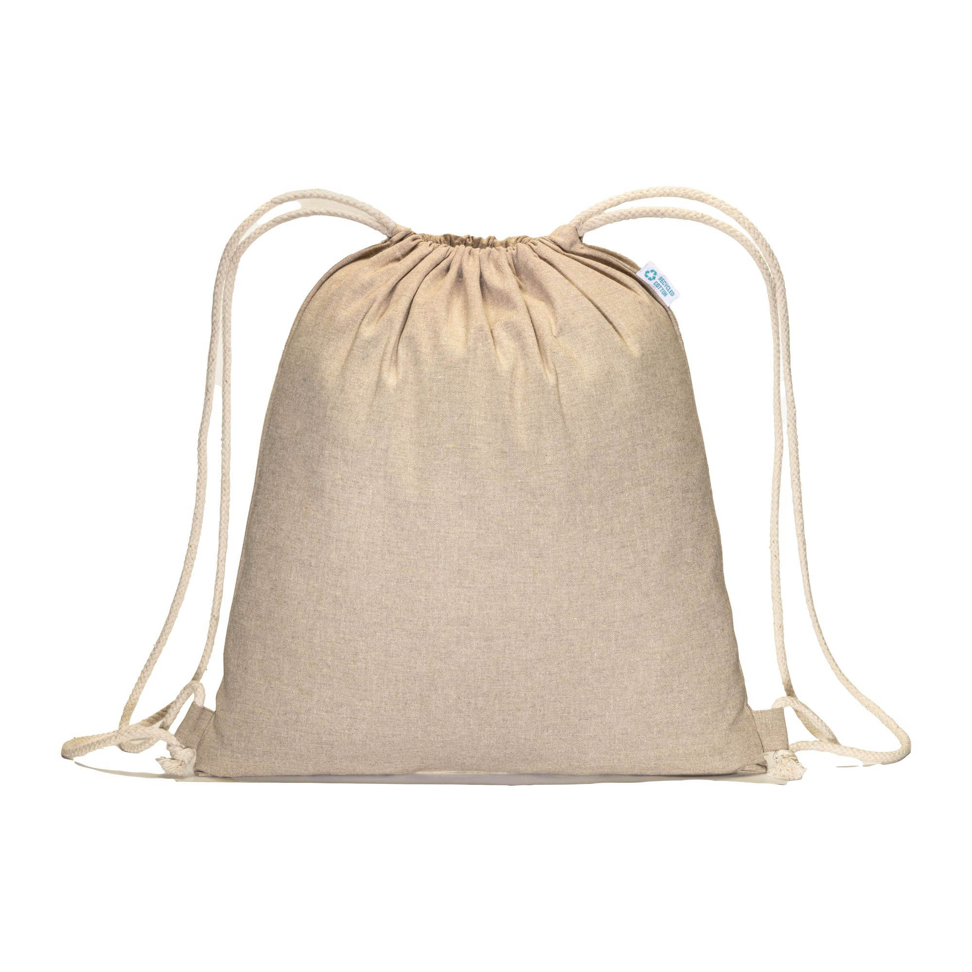 Eco Gifts 180 g/m2 recycled cotton backpack, with drawstring closure