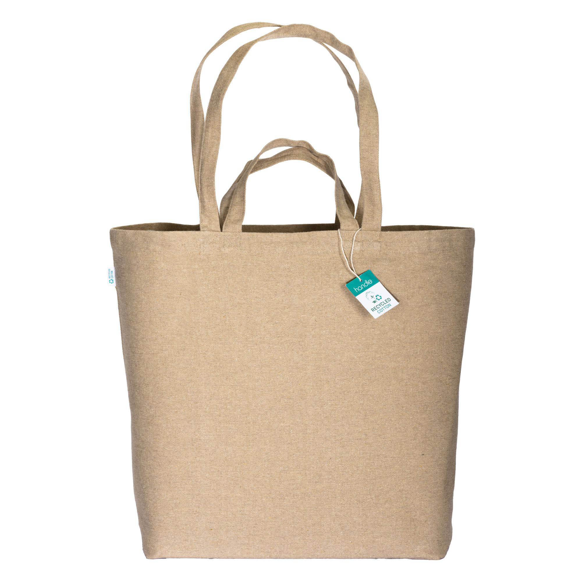 Eco Gifts 280 g/m2 recycled cotton shopper with double handles