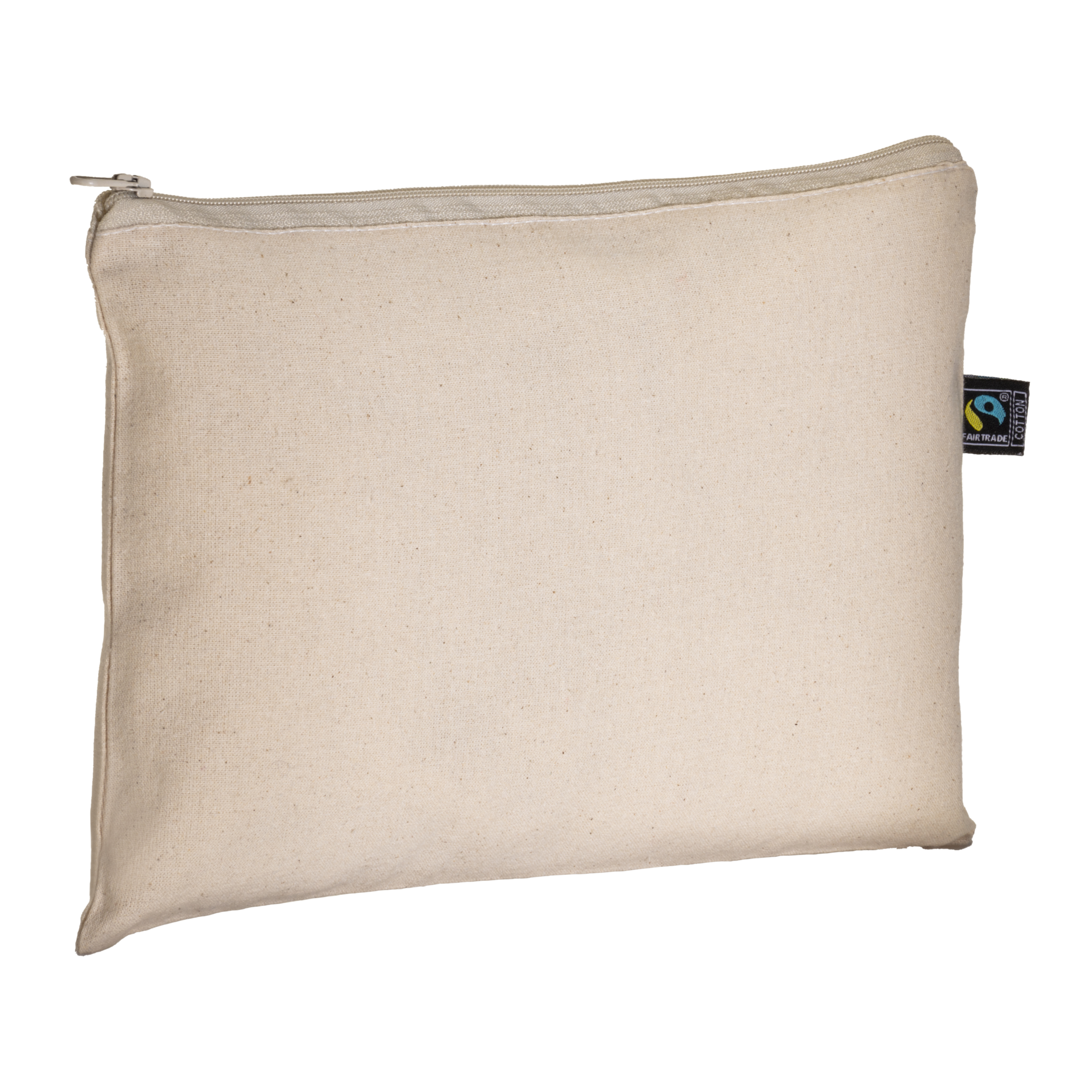 Eco Gifts FAIRTRADE ® 180 g/m2 cotton beauty case with zipper closure