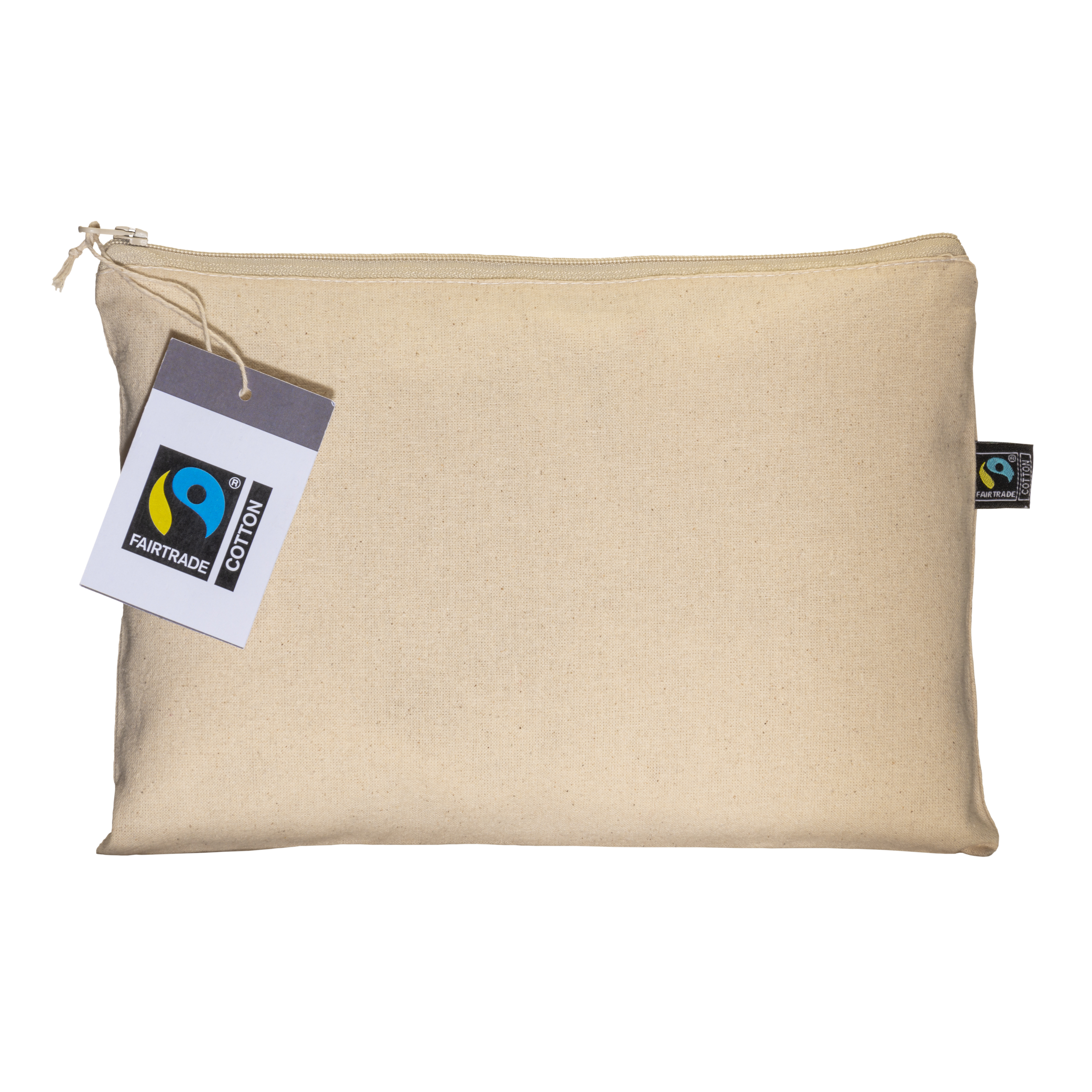 Eco Gifts FAIRTRADE ® 180 g/m2 cotton beauty case with zipper closure