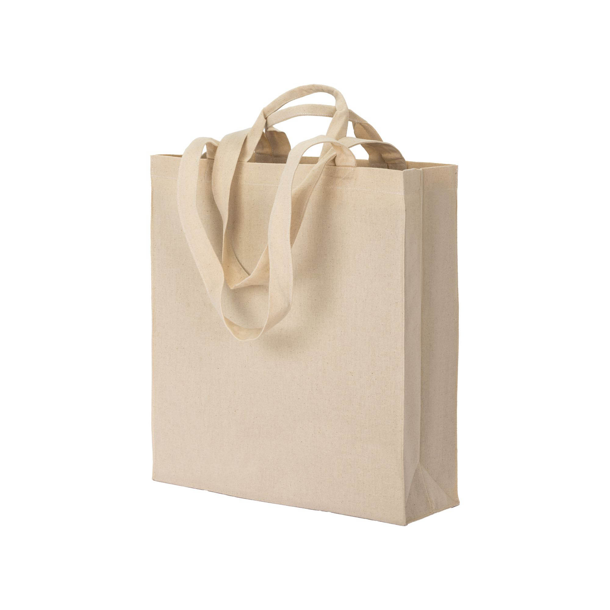 Cotton 220 g/m2 cotton gusseted shopper with double handles