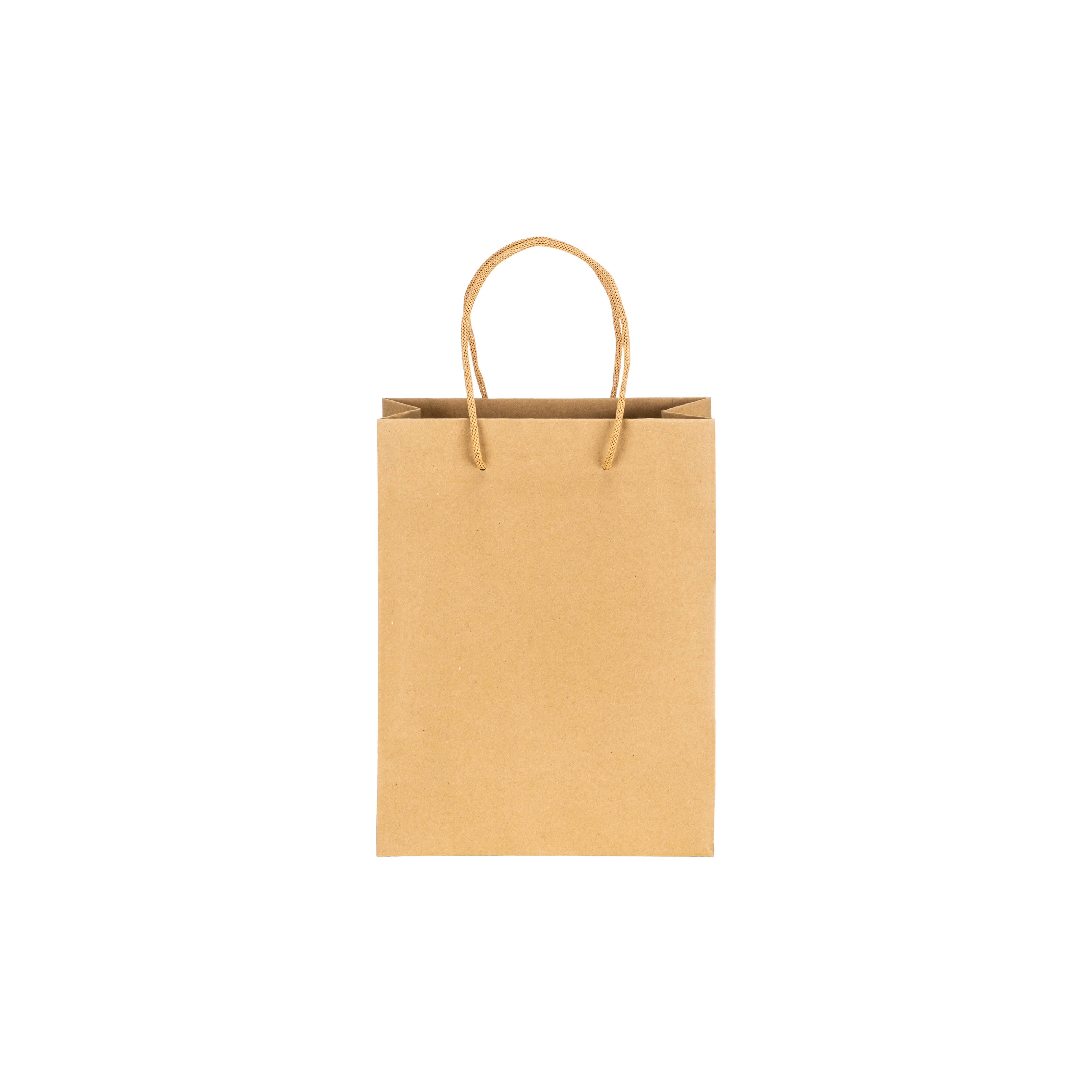 Eco Gifts 150 g/m2 natural recycled paper bag with gusset and short colored handles