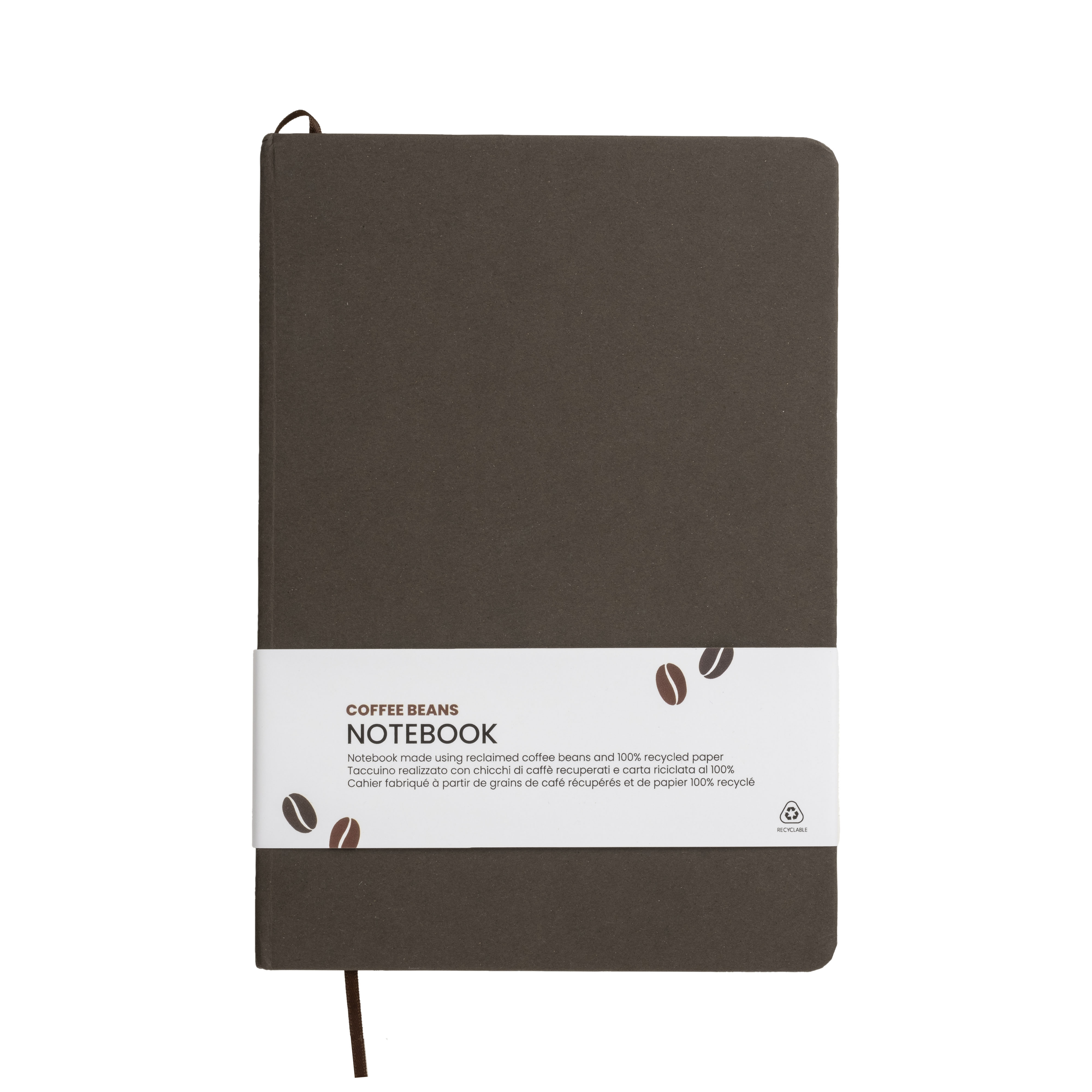 Eco Gifts Notebook with cover made from fruit scraps and elastic closing band